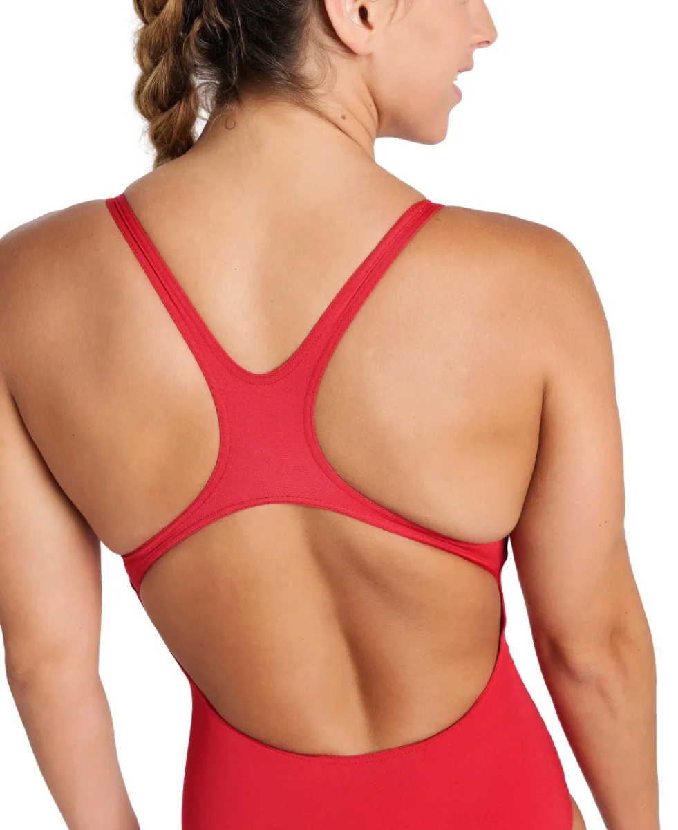 Bañador liso arena Performance para mujer Swim Pro Team - Rojo Blanco - Imagen 6