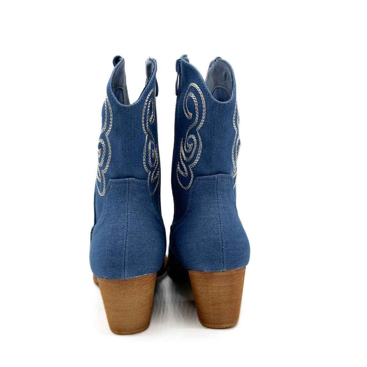 Botines tacón cowboy denim - Imagen 6