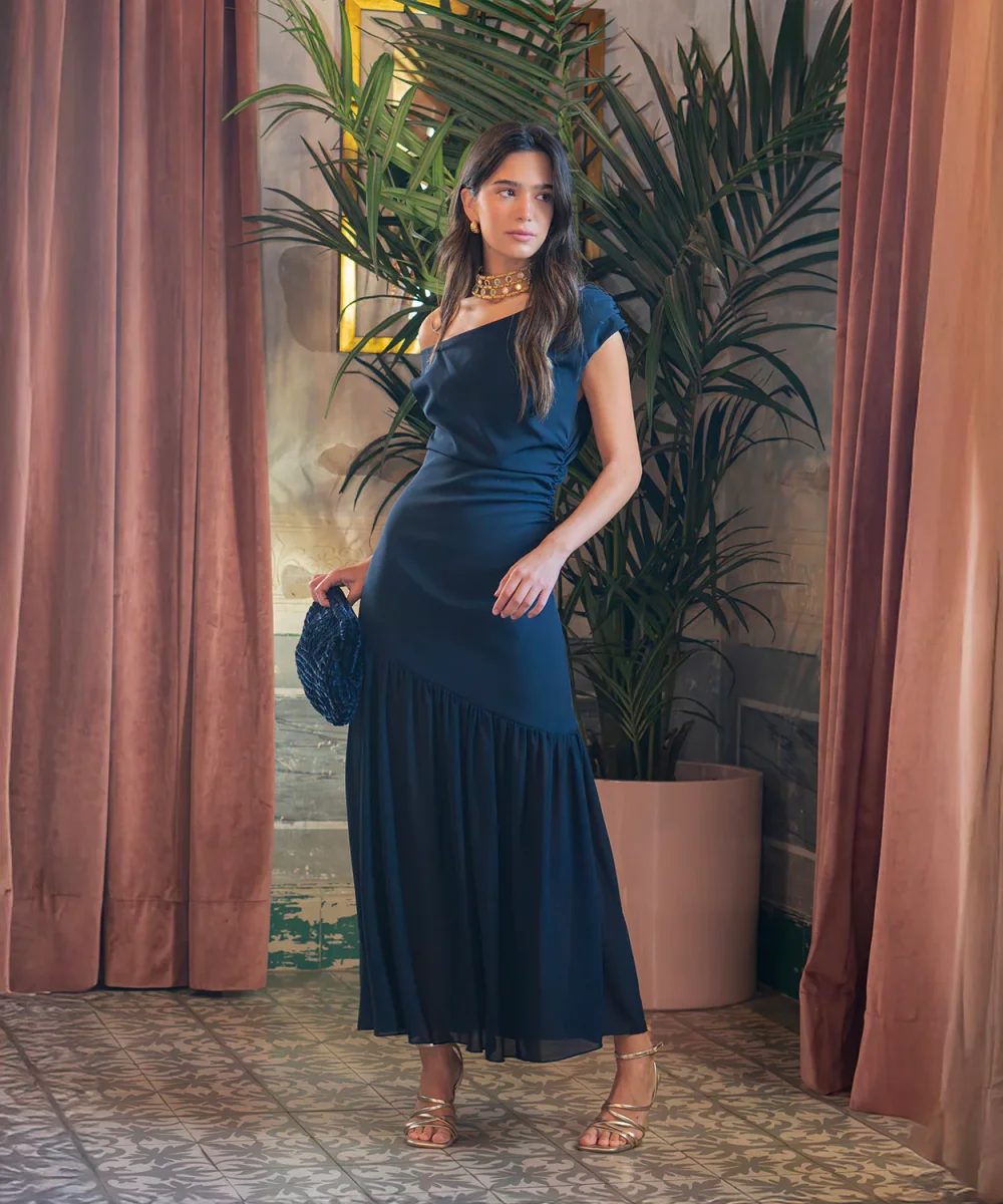 Vestido Imena azul marino - Imagen 5