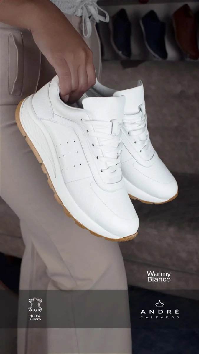 Zapatilla Warmy - Cuero blanco - Imagen 5