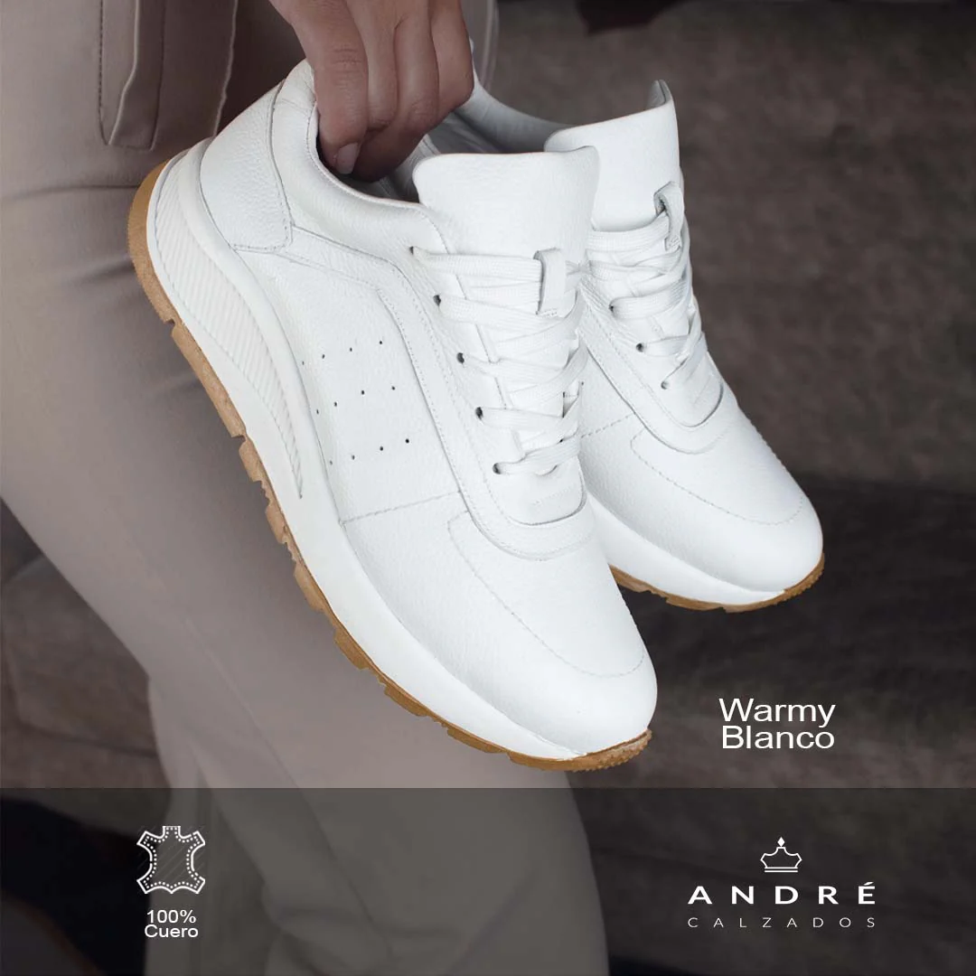 Zapatilla Warmy - Cuero blanco - Imagen 4