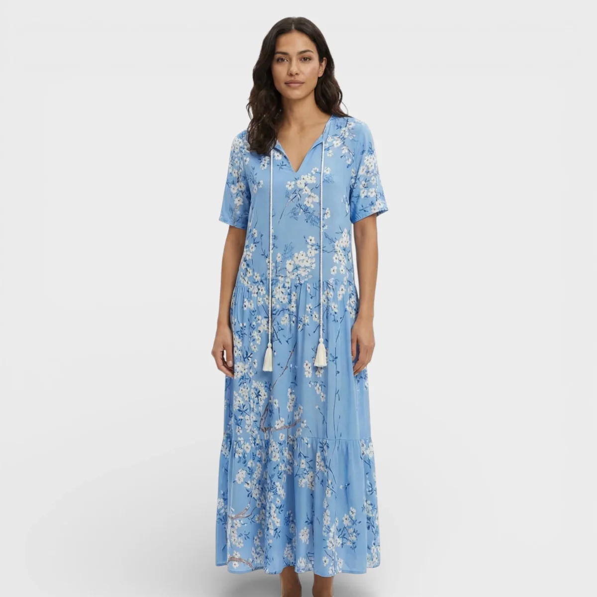Vestido Maxi Boho Escote Pico - Imagen 8
